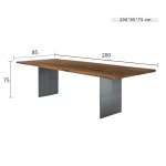 BUNISE Black Walnut Log Rectangular Dining Table BUD0901 - Image 10