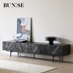 Bunise Black Real Wood TV Cabinet BG1209