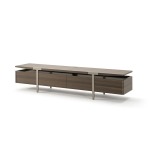 BUNISE ITALY Metal TV Stand Smoked Oak Solid Wood BG1204 - Image 2