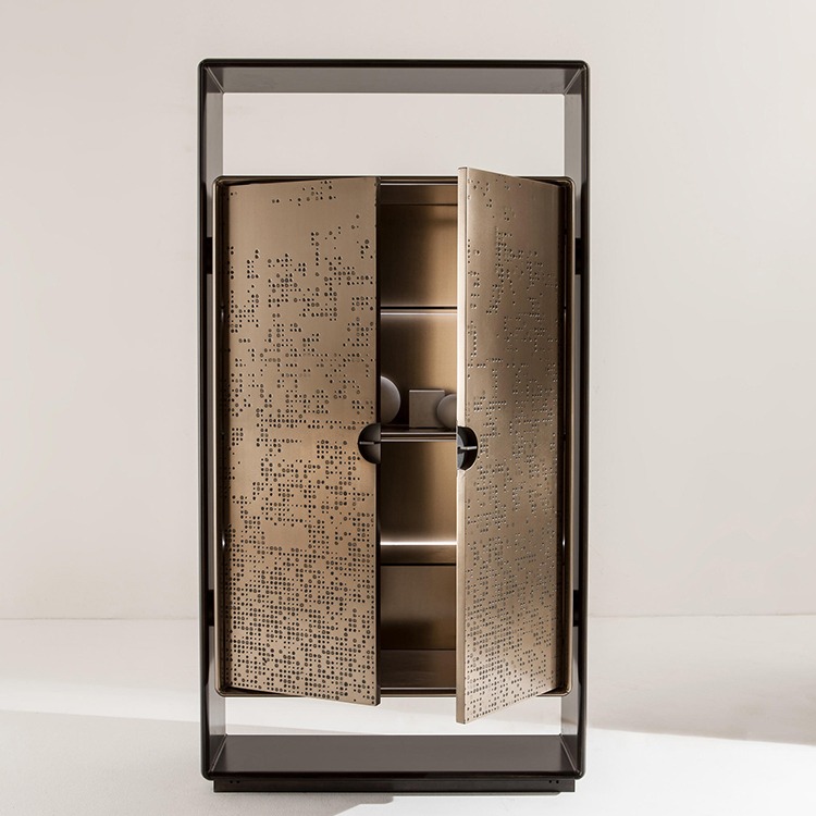 66a851bc369aae98a52c966f70e9041f.jpg BUNISE Italian Stainless Steel Designer High End Storage Cabinet BG1223 - Image 1