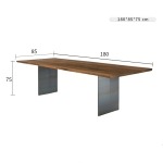 BUNISE Black Walnut Log Rectangular Dining Table BUD0901 - Image 6