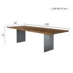 BUNISE Black Walnut Log Rectangular Dining Table BUD0901 - Image 11