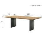 BUNISE Black Walnut Log Rectangular Dining Table BUD0901 - Image 9