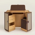 BUNISE ITALY Hermes Folding Filing Cabinet LeatherJewelry Cabinet BG1218 - Image 5