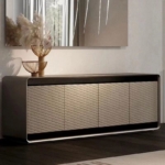BUNISE Italian TV Cabinet Stainless Steel Floor Cabinet BG1208