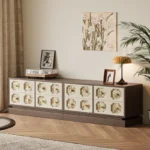 Bunise Wooden Storage Cabinet Vintage Retro Style for Living Room TV Stand Solid Wood Color Free Nationwide Delivery
