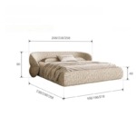 Bunise Cotton Linen Bed with Pine Wood Frame Italian Luxury Style for Master & Guest Bedroom Model C0208-1 Free Nationwide Delivery - Image 6