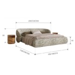 Bunise Cotton Linen Bed with Pine Wood Frame Italian Luxury Style for Master & Guest Bedroom Model C0208-1 Free Nationwide Delivery - Image 7