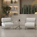 Bunise Small Side Table Natural Stone, Solid Wood, Stainless & Carbon Steel Wabi-Sabi Style for Living Room Sofa Free Nationwide Delivery - Image 2
