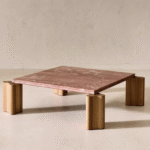 Bunise Marble & Solid Wood Coffee Table Wabi-Sabi Italian Minimalist Modern for Living Room 4 Materials/3 Sizes Free Nationwide Delivery - Image 3