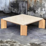 Bunise Marble & Solid Wood Coffee Table Wabi-Sabi Italian Minimalist Modern for Living Room 4 Materials/3 Sizes Free Nationwide Delivery - Image 4